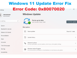 windows move up error code 0x8024d007